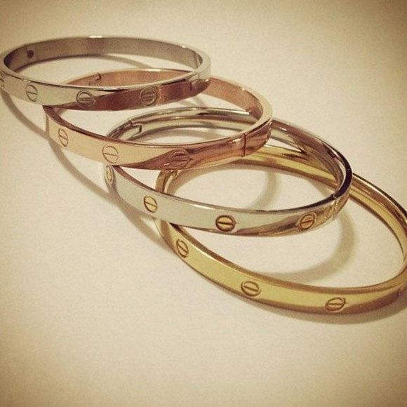 Gold Filled Stainless Steel Bangle 4mm size 17 - Picture 7 of 7